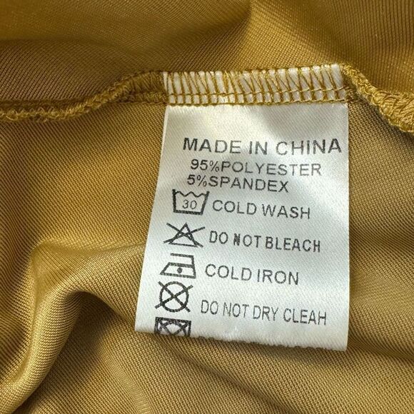 IVY CITY La La Lady Gold Velvet Holiday Midi Dress Long Sleeve Size Small - Picture 4 of 5